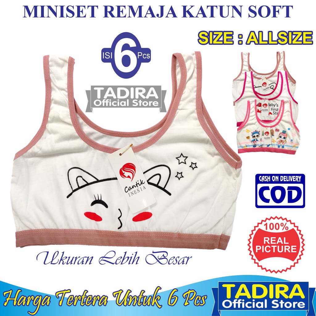 6 Pcs Miniset CANTIK_Anak Remaja Perempuan Motif Gambar Karakter Usia SD SMP TADIRA