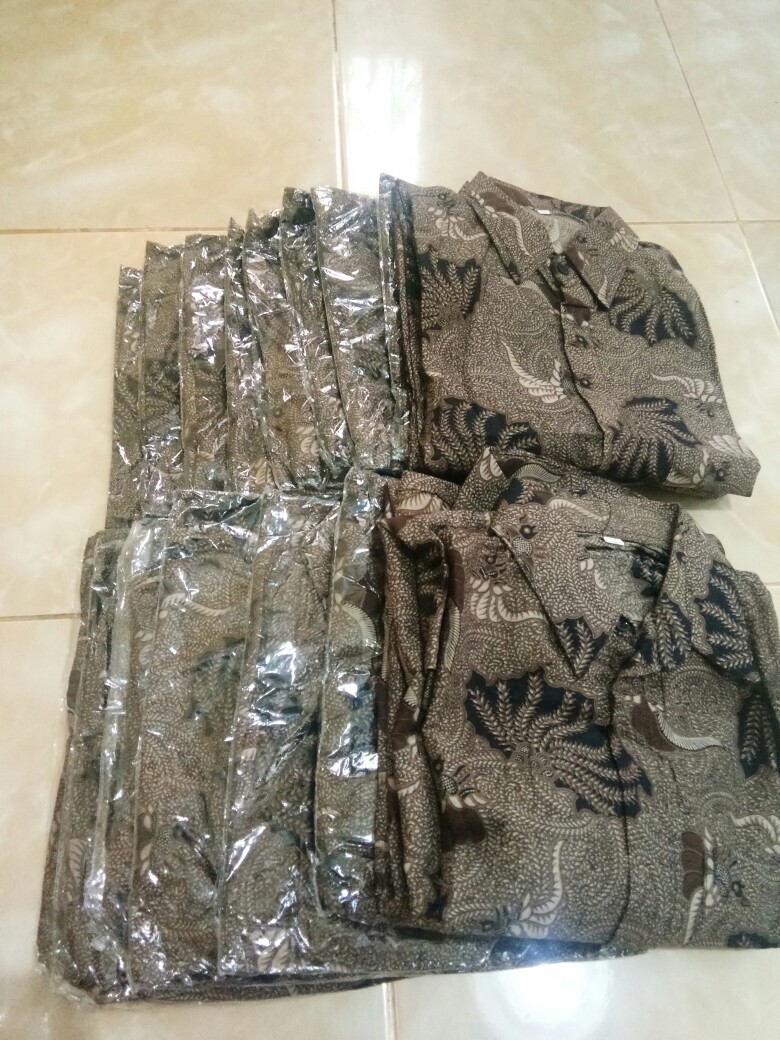 Couple Batik Tunik Modern Seragam Kerja Kantor Lengan Panjang