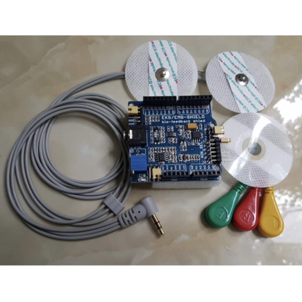 ECG / EKG / EMG Shield for Arduino with Cables and Electrodes sensor