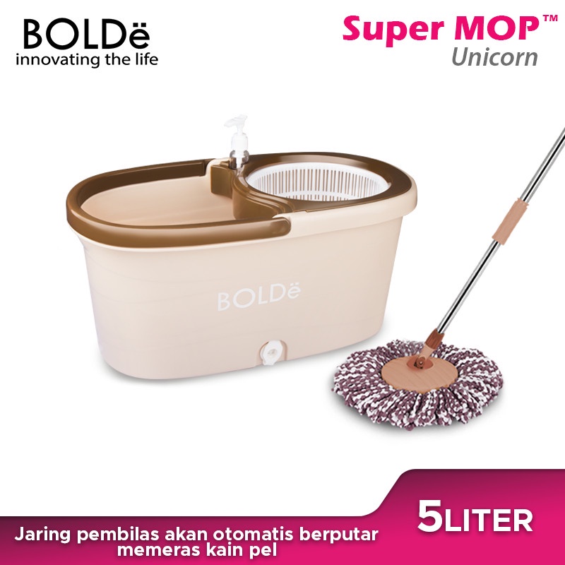 BOLDe Super Mop Unicorn Alat Pel Lantai BONUS Refill Kain Pel Microfiber