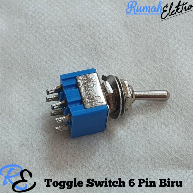 Saklar Toggel Toggle Switch Mini 6 Pin Biru