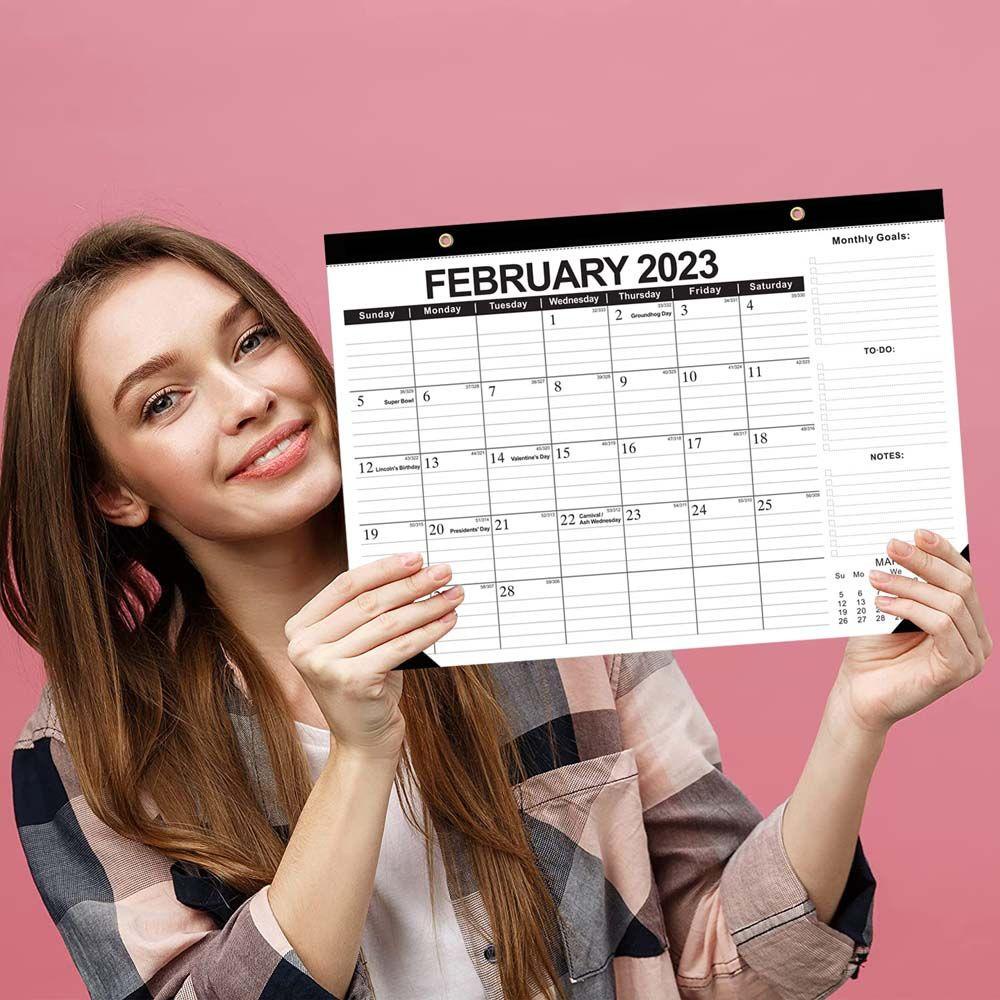 Quinton Kalender Inggris Portable Jadwal Mingguan Tahunan Perlengkapan Kantor Dekorasi Rumah Agenda Organizer Kalender 2023