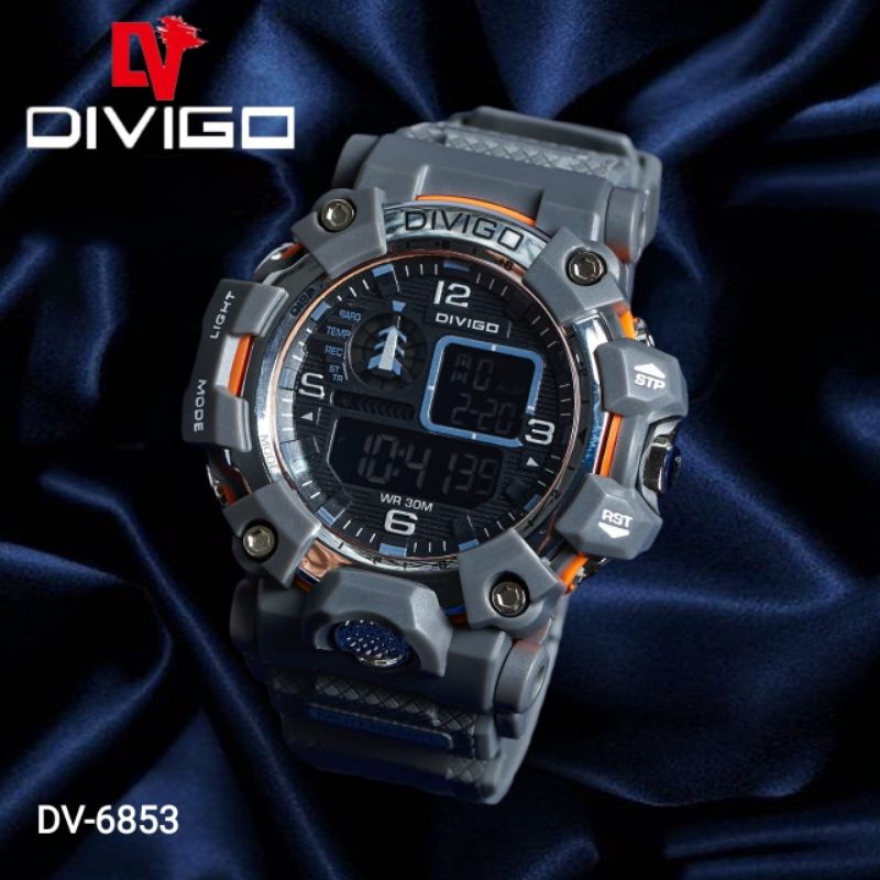 (Terima Cod)Jam Tangan Wanita/Pria Divigo Digital STP Anti Air/Water Resist Strap Rubber/Karet(Dikirim Jakarta)