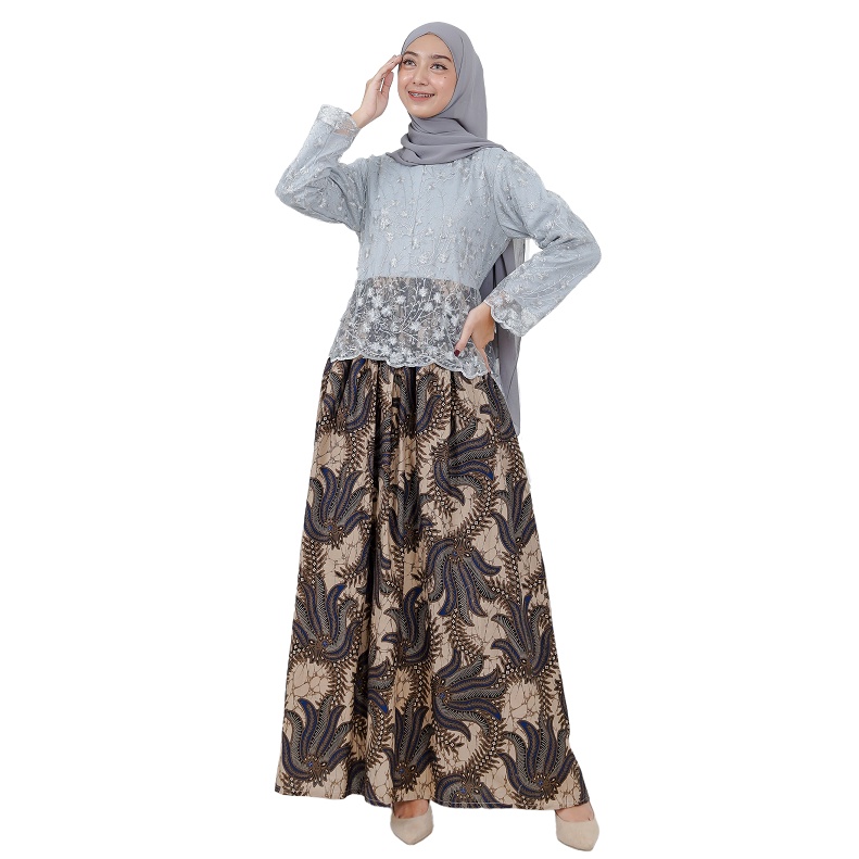 Baju Gamis Terbaru - Maxi Pesta Kekinian Modern 2021 Wanita Dress Sarah Maxy Cantika Tulle Mutiara