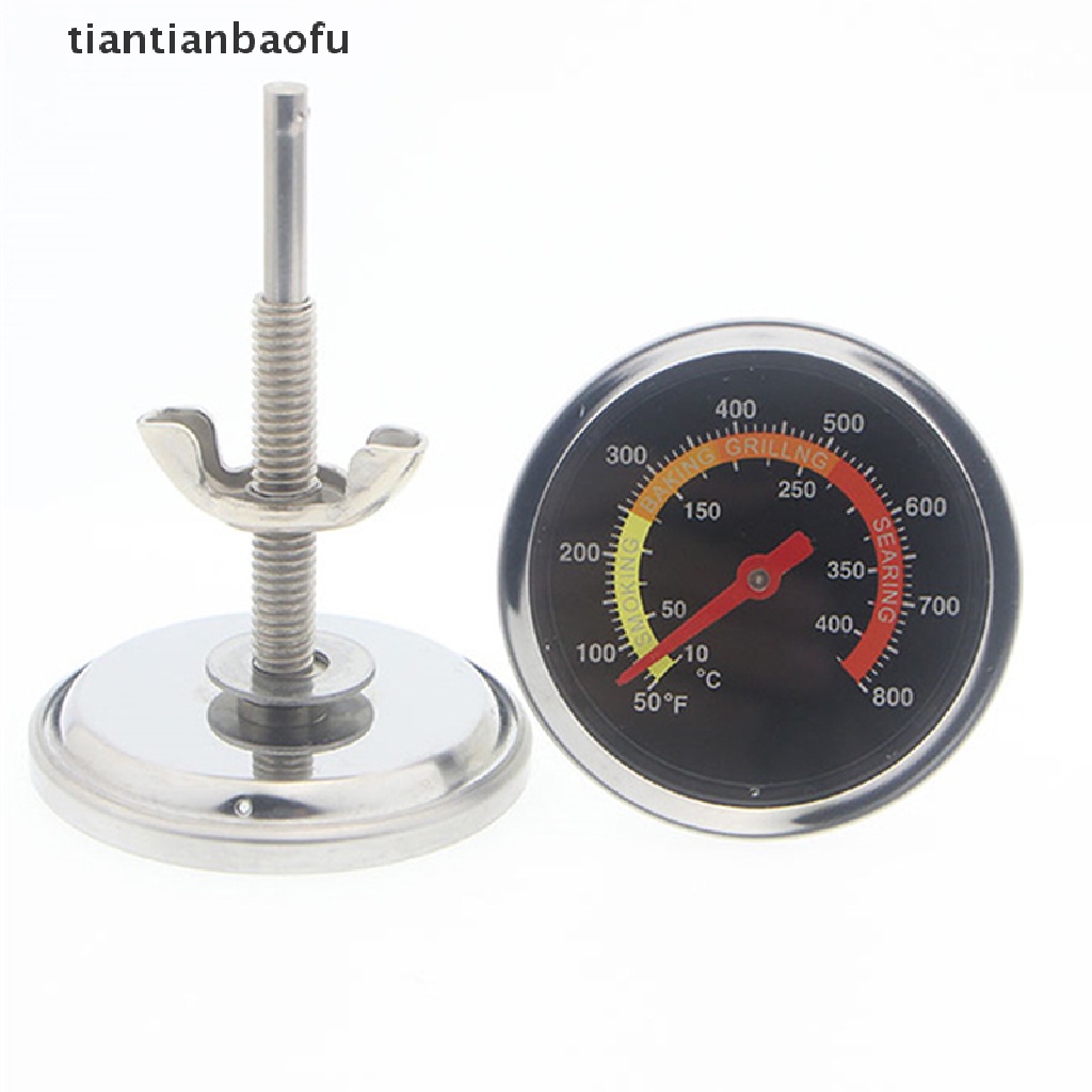 [tiantianbaofu] Stainless Steel Barbecue BBQ Smoker Grill Thermometer Temperature Gauge 10-400℃ Boutique