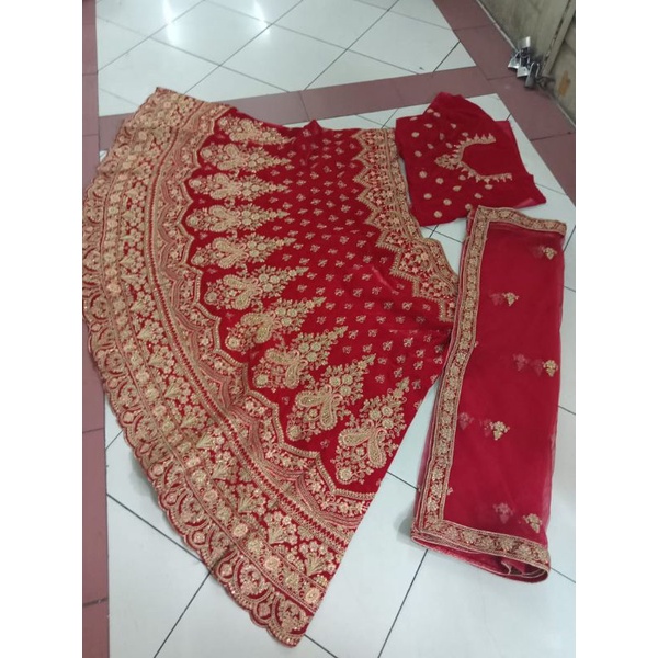 lehenga Bludru Mewah Baju India adat MUA BRIDAL Wedding
