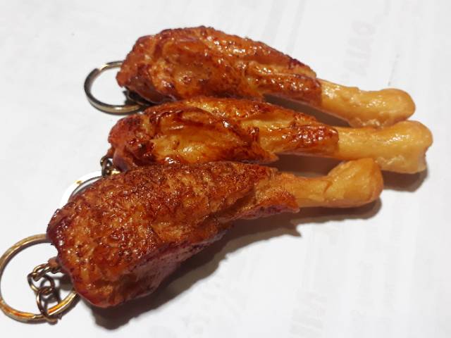 Souvenir gantungan kunci unik paha ayam standar | gantungan kunci daging ayam YR SOUVENIR BANDUNG-3