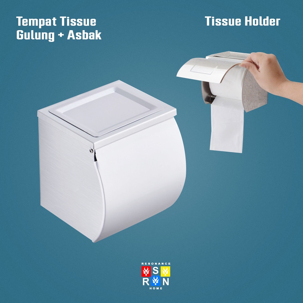 Kotak Tempat Tissue Gulung Dekorasi Kamar Mandi Bahan Stainless Resonance Home