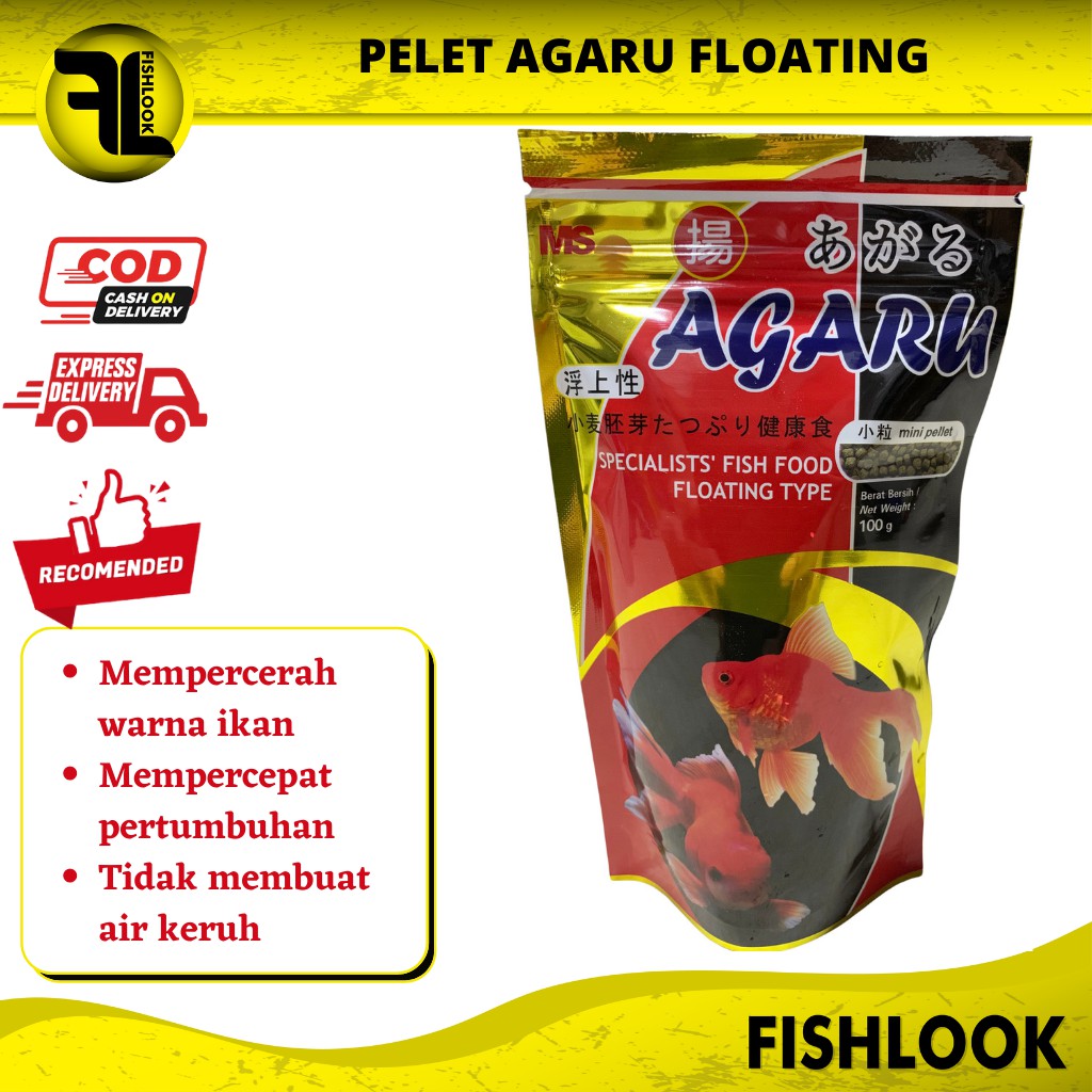 AGARU PELET MAKANAN ikan hias mas koki fish food aquarium sinking floating
