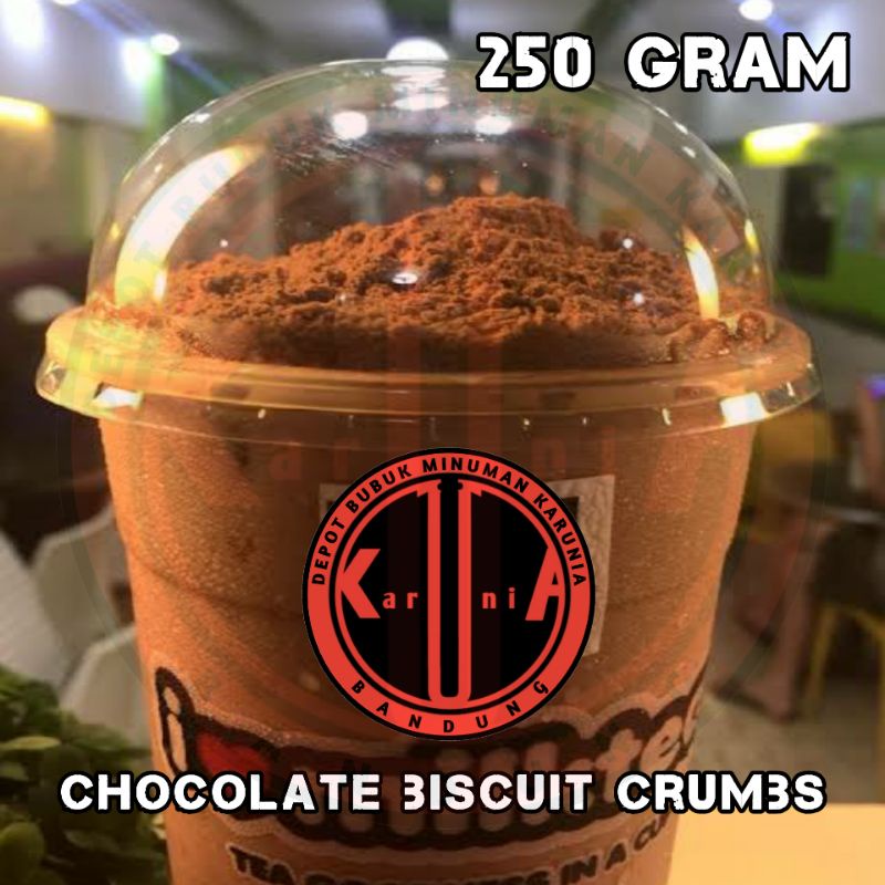 Topping Chocolate Biscuit Crumbs Crumble 250 Gram / Remahan Biskuit Rasa Coklat untuk Topping Minuman Kekinian