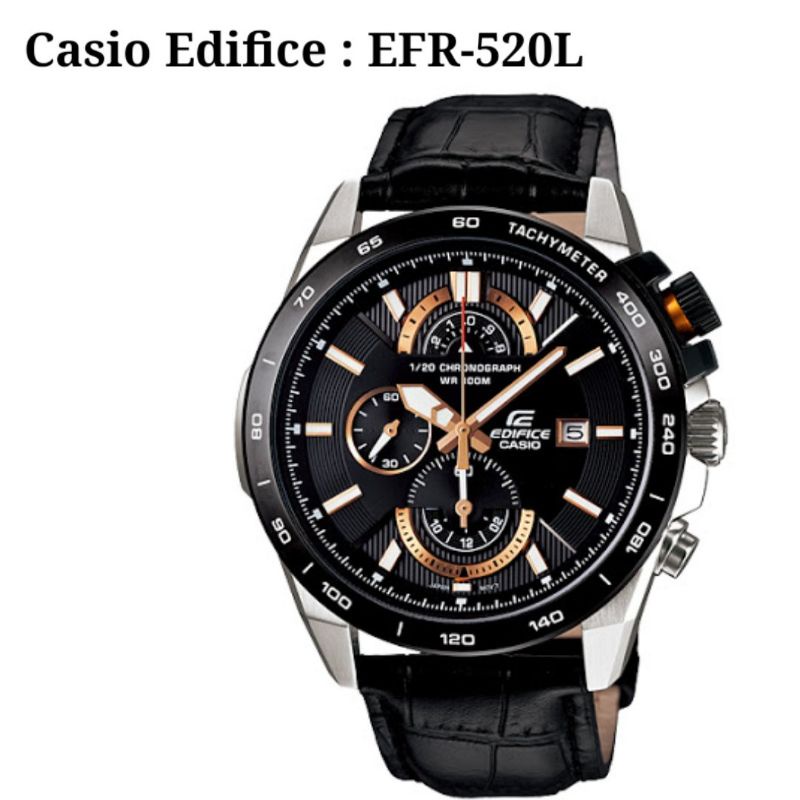 Jam Tangan Pria Casio Edifice Type EFR-520L EFR520 Tali Kulit