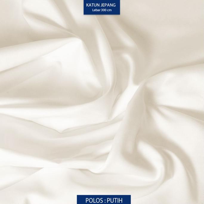 KAIN SPREI KATUN JEPANG POLOS PUTIH REACTIVE PREMIUM L.300CM METERAN