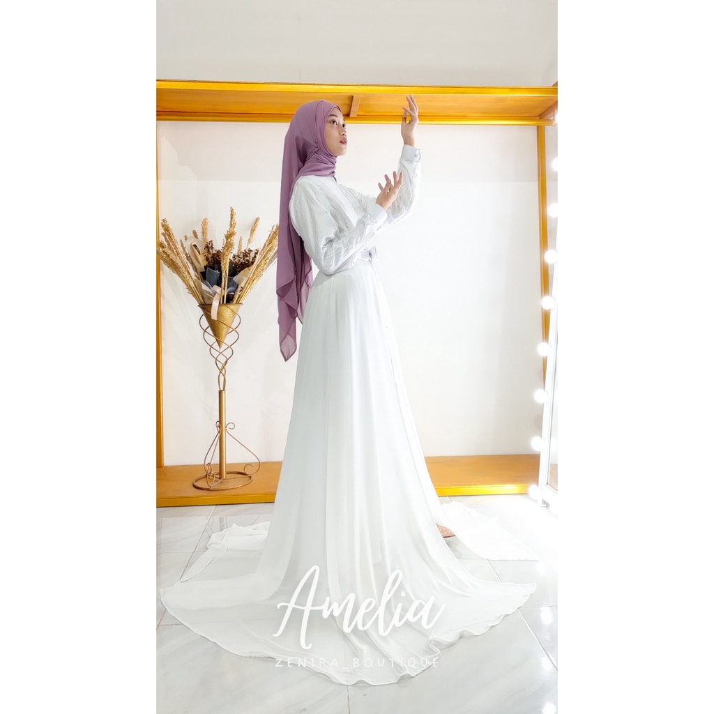 AMELIA Wedding Dress tulle akar FREE EKOR ceruty babydoll / Gaun pengantin / Baju pesta / Lamaran / Akad nikah / Bridesmaids / kondangan / couple tersedia ukuran kecil hingga jumbo