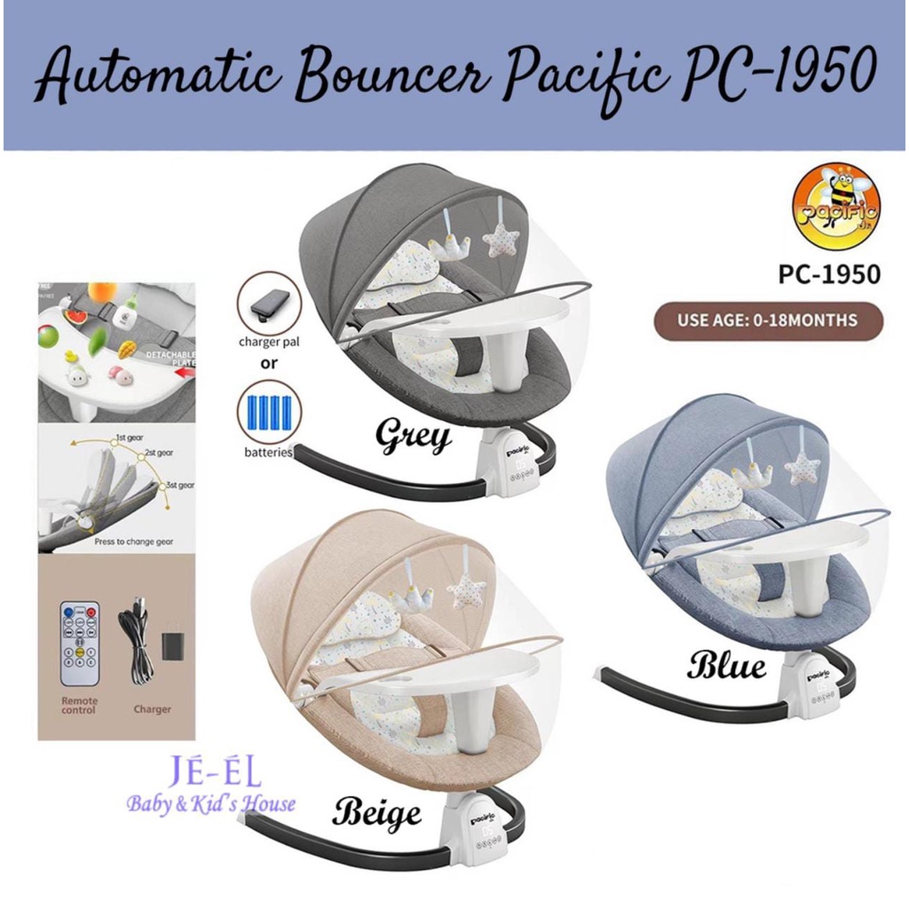 Pacific Deluxe Multifunctional  Swing Chair Baby With Table  PC 1950 / Bouncer Ayunan Otomatis Pacific