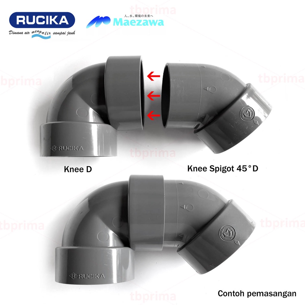 Knee Elbow Spigot 45 Derajat 2” D RUCIKA ( Special Fitting )