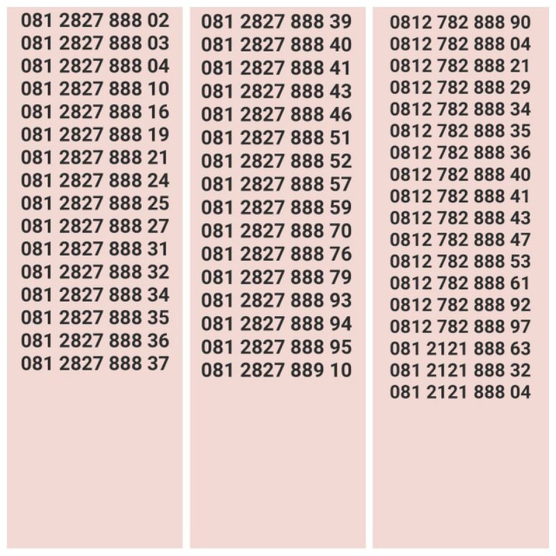 nomor cantik simpati Triple 888