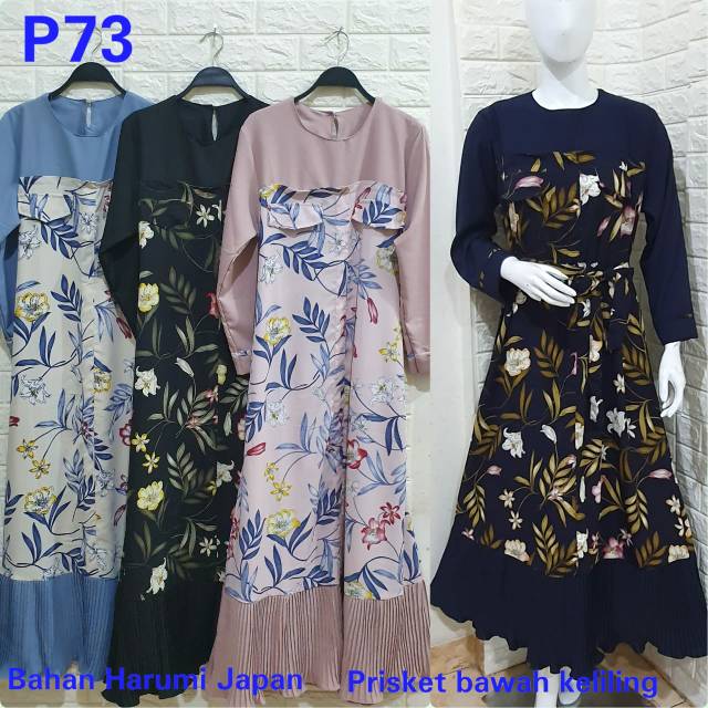 Gamis harumika japan plisket