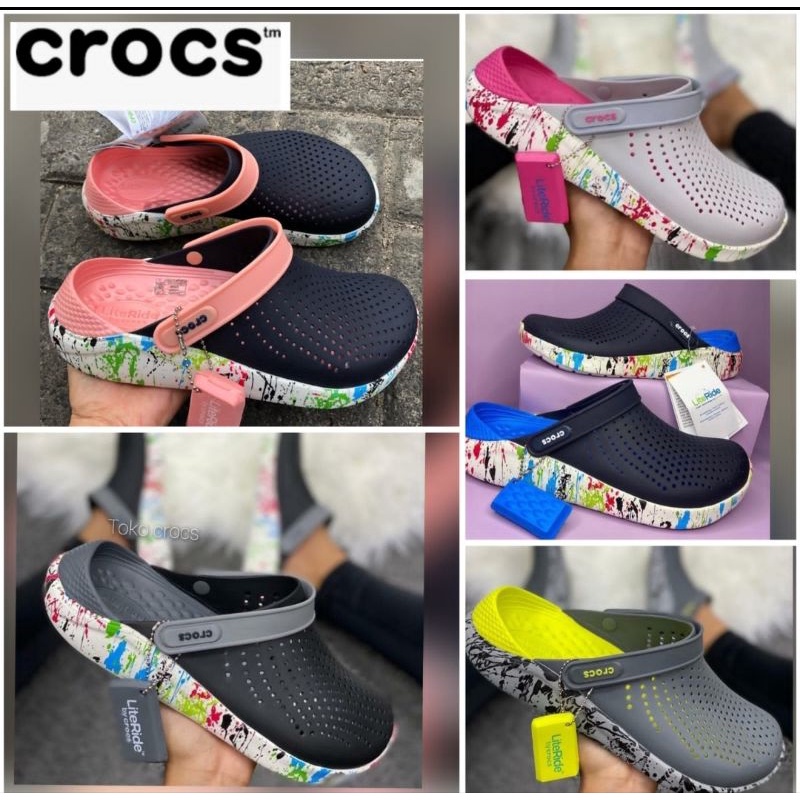 Crocs Clog literide/ Crocs literide clog motif / Sandal wanita literide motif / Crocs literide