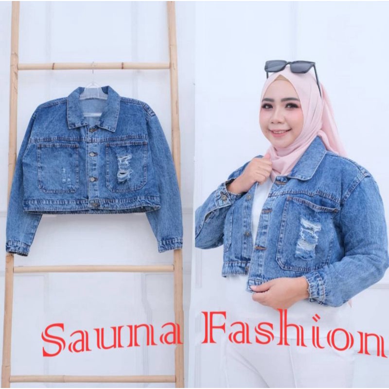 Jaket Crop Jumbo / Jaket Jeans Crop Jumbo