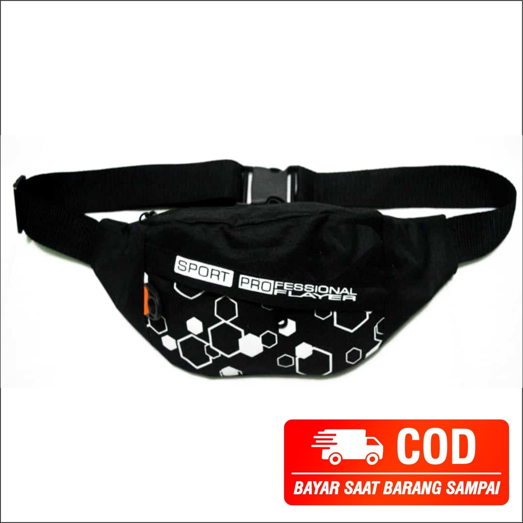 PG 8830 - Tas Selempang Waistbag Pria Slingbag Bahu Model Sablon Distro Kasual