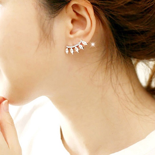 Hu Hu Hu Hu Hu Alat Bantu Pasang Kacamata♡ Anting Tusuk Lapis Silver Model Mahkota Dengan Berlian Imitasi Untuk Wanita