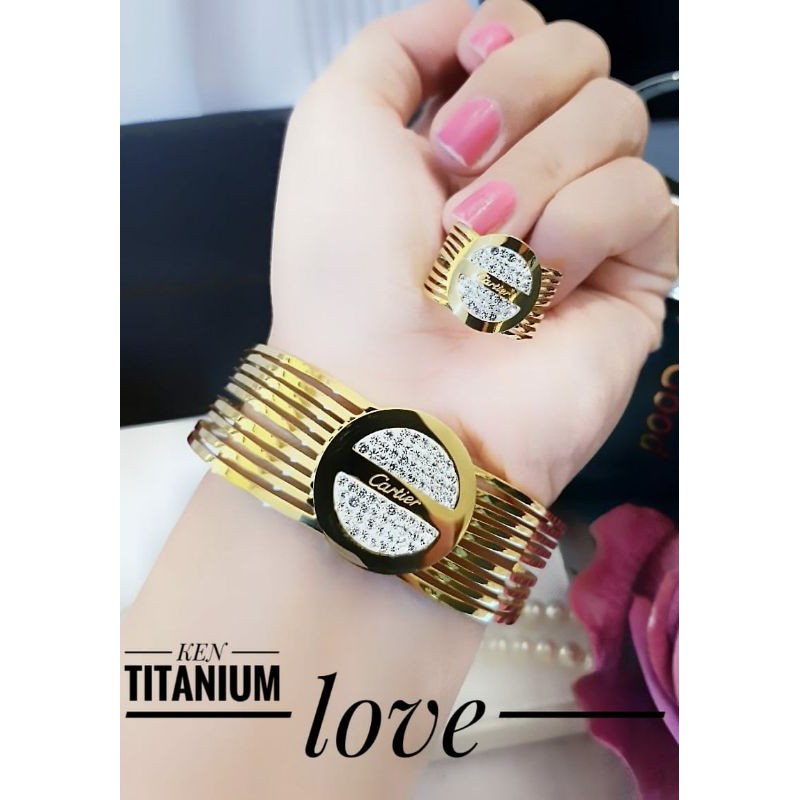 Set Titanium Gelang dan Cincin