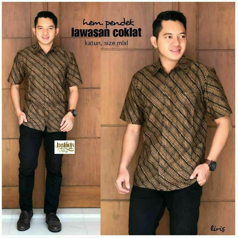 hem batik kombinasi/Hem kombinasi/Hem batik pria/Atasan pria