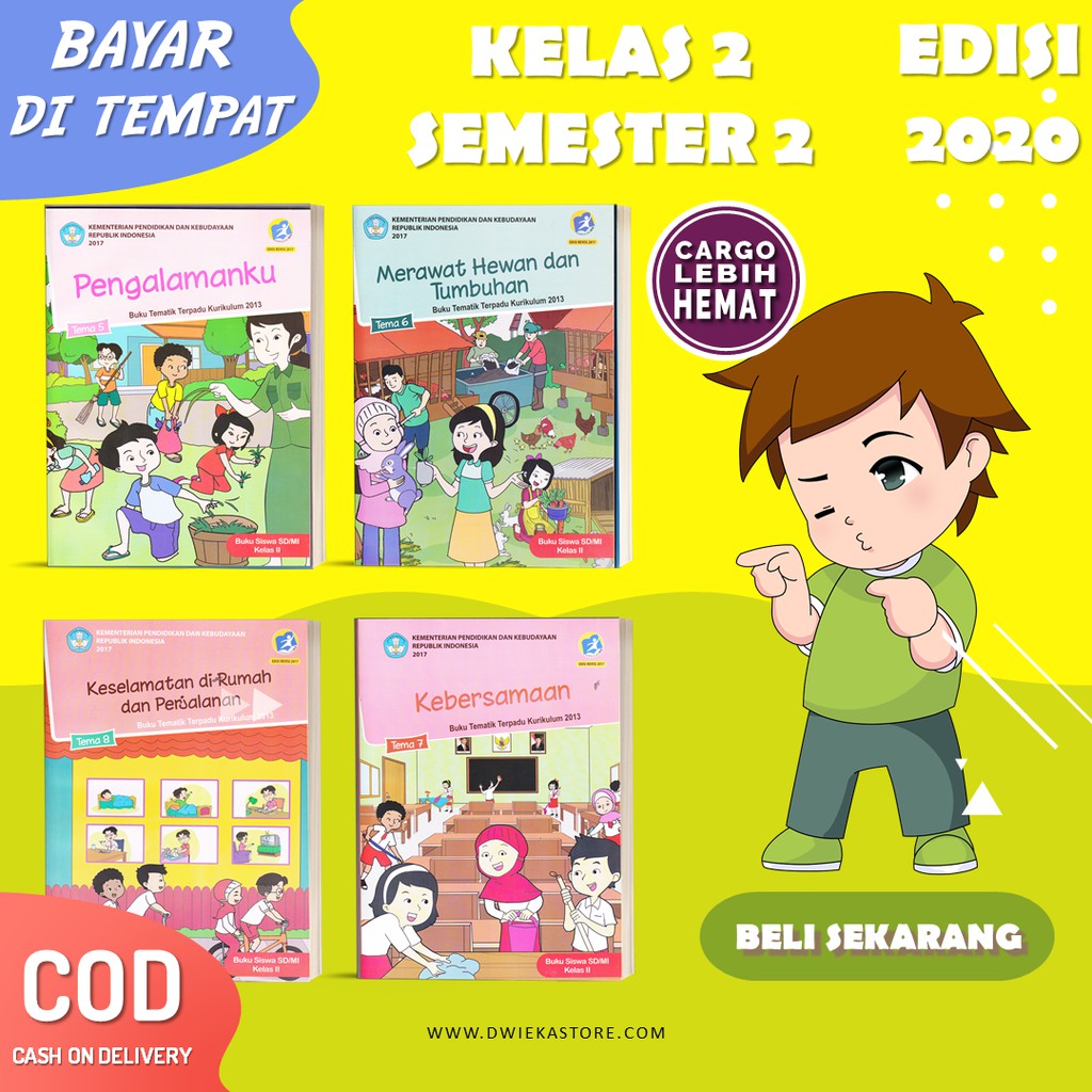 Paket Buku Tematik Sd Kelas 2 Semester 2 Tema 5 6 7 8 Kurikulum 2013 Revisi 2017 Cetakan 2020 Shopee Indonesia