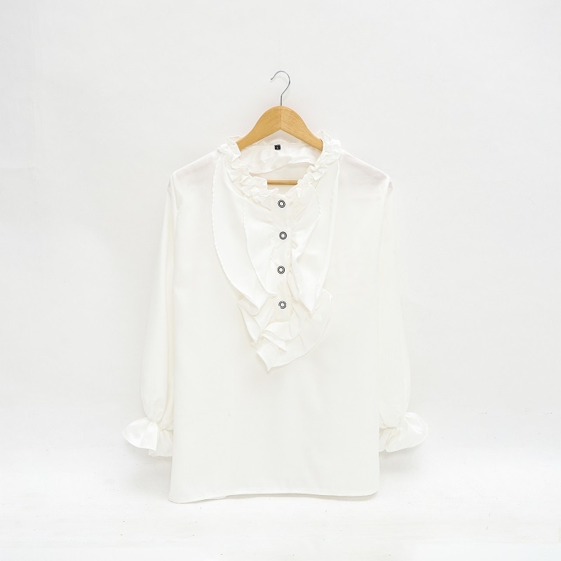 Nabel Top - Blouse Jumbo - Ukuran S M L XL 2XL 3XL 5L- Atasan Jumbo - Atasan Big Size-White