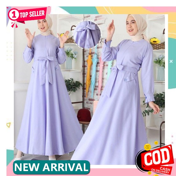 Loora Mini Dress Casual Midi Dress Korean Style Long Dress Muslim Gamis Remaja Terbaru 2022 Baju Dre