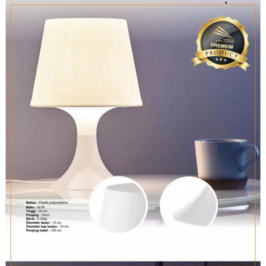 LAMPU KAMAR TIDUR LAMP TABLE LAMPU HIAS MINIMALIS - PUTIH