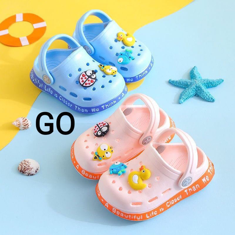 gof LIFE BEETLE PAO Sandal Anak Laki Perempuan Bahan Karet Model Lucu 0-7 Tahun Import