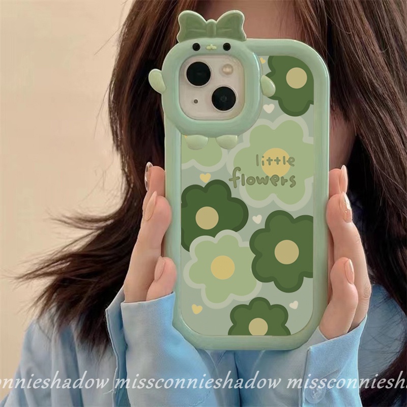 Soft Case TPU Motif Kartun Bunga 3D Untuk iPhone 7 8 6 6S Plus XR 11 12 13 14 Pro MAX 7 Plus 8 Plus X XS MAX