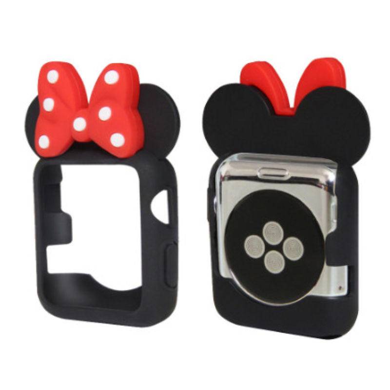 Casing Silikon Motif Kartun Minnie Mouse Untuk Apple Watch Seri 6 4 3 2 1 5 Generation 40MM 44MM 38MM 42MM