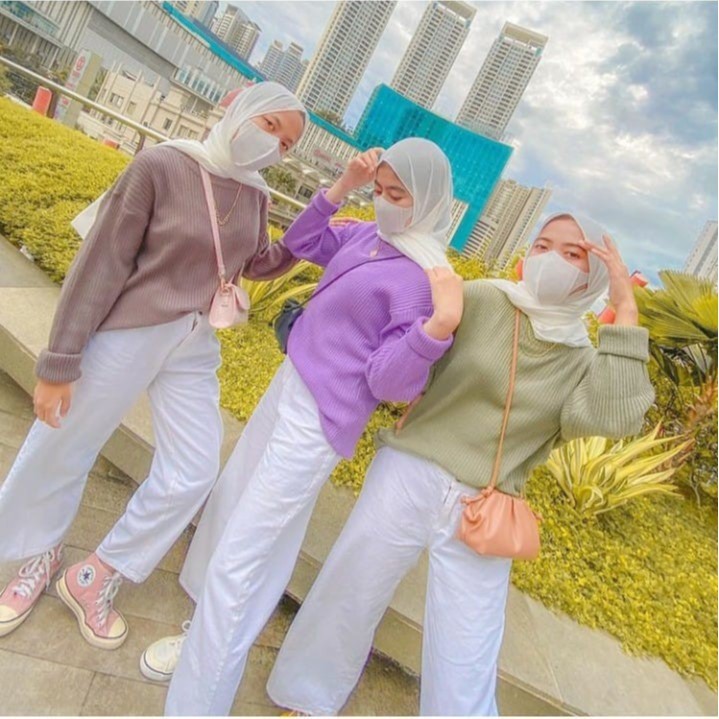 CLARISSA TOP KNIT Rib - Atasan Baju Blouse Wanita - Blus Rajut Rib