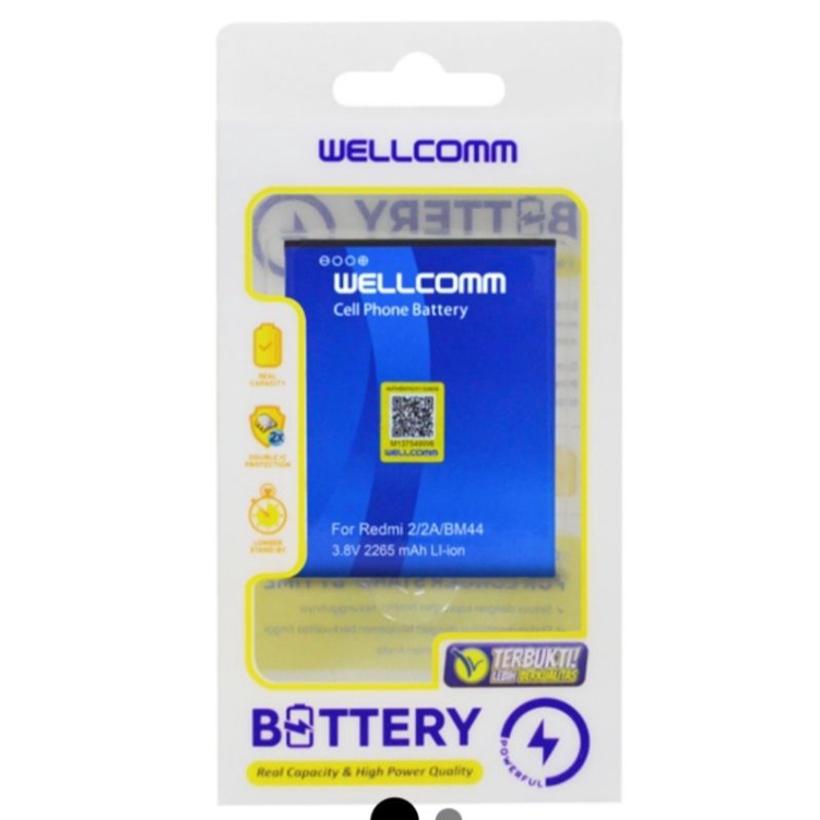 Baterai Battery Wellcomm Double IC Xiaomi Redmi 2 Redmi 2A/BM44