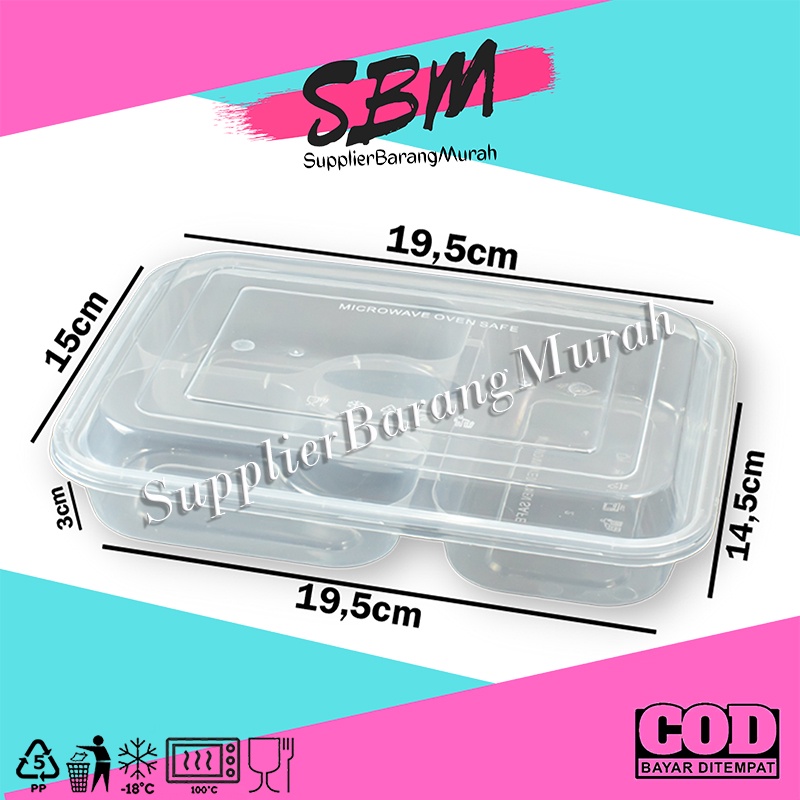 Thinwall Mealbox Seri B Sekat 4 RT1162