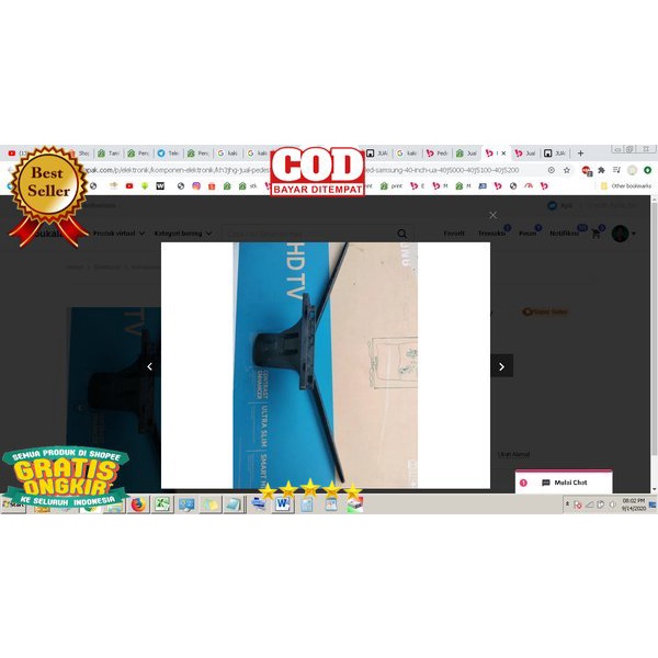 Pedestal stand tv   dudukan kaki tv led Samsung 40 inch  UA 40J5000  40J5100 40J5200