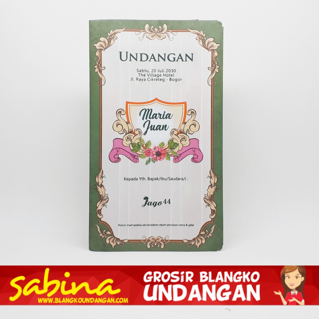 BLANGKO UNDANGAN JAGO 44 | SABINA UNDANGAN