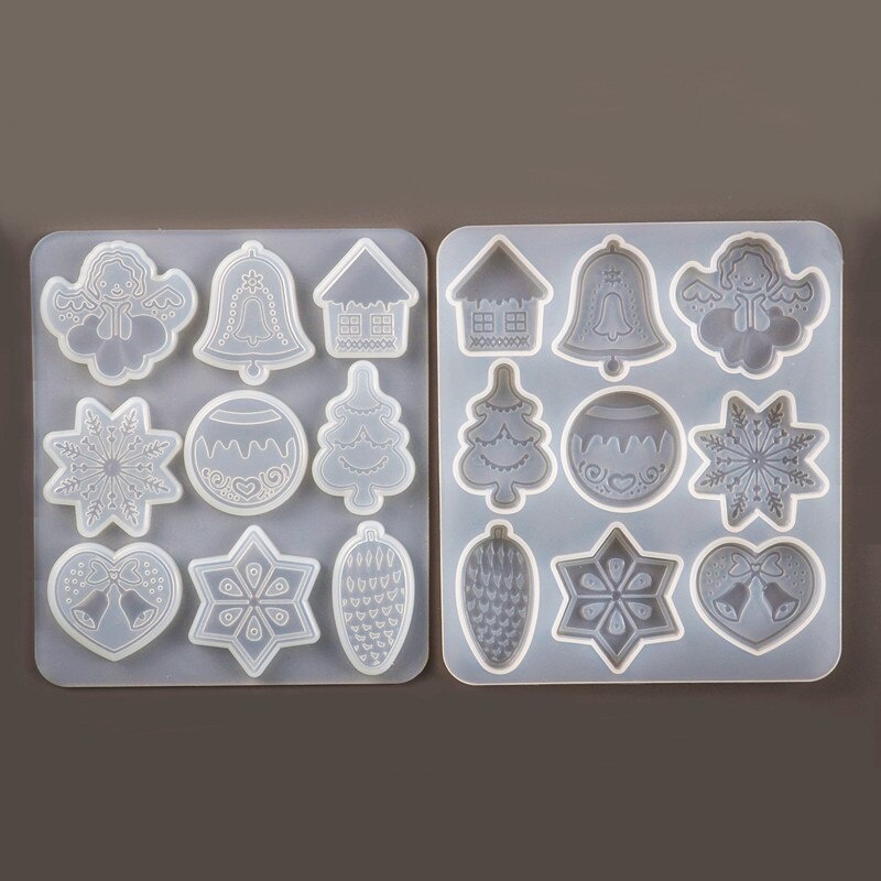 Cetakan Resin Bentuk Pohon Natal / Snowflake / Rusa Bahan Silikon Untuk Membuat Perhiasan DIY