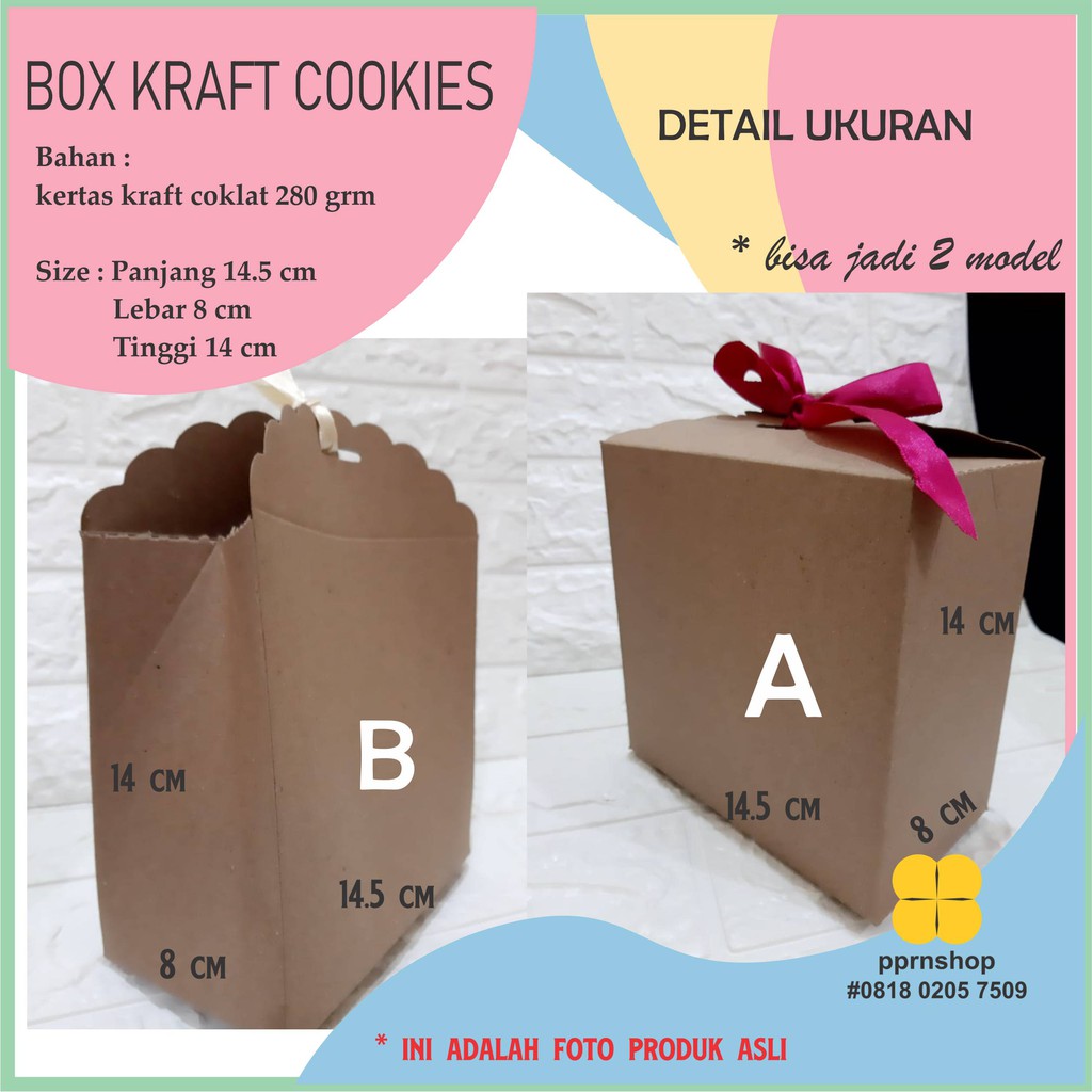 

BOX KRAFT COOKIES/GIFT BOX/ BOX HAMPERS/KOTAK KADO/KARDUS/BOX KUE KERING