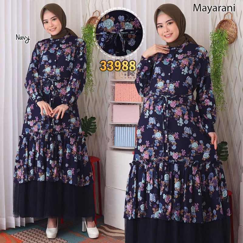 Baju Gamis Wanita Remaja Pesta Lebaran Kekinian Terbaru 2021 2022 / Maxi Hasanah Bahan Brokat Syari 