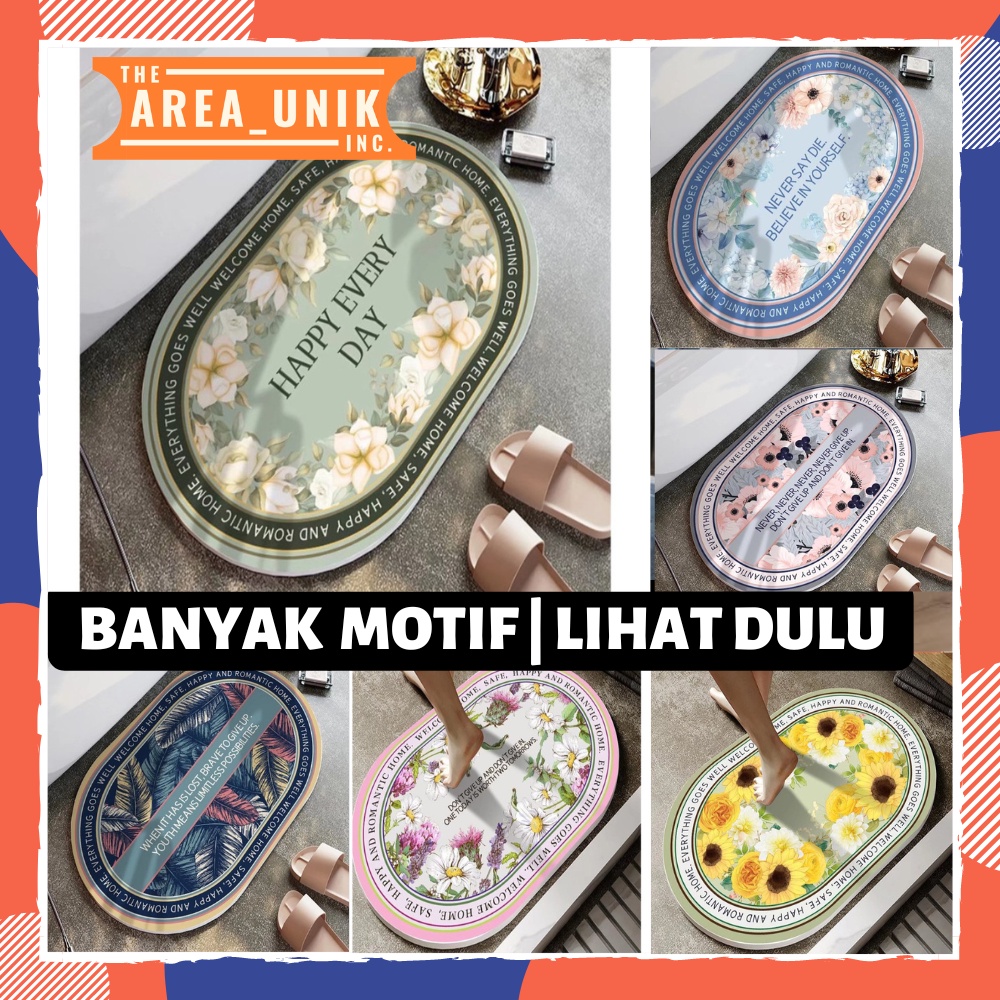 Keset Diatomite Kaki Lantai Bulu Halus Tebal dan Lembut Karakter Motif Kamar Mandi Kamar Tidur Dapur