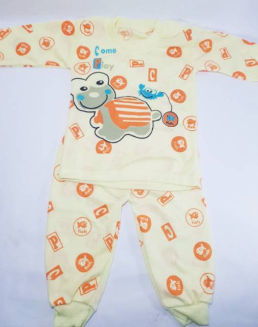 Setelan Panjang Baju Celana Bayi Anak Pakaian Murah Motif Bergambar S18