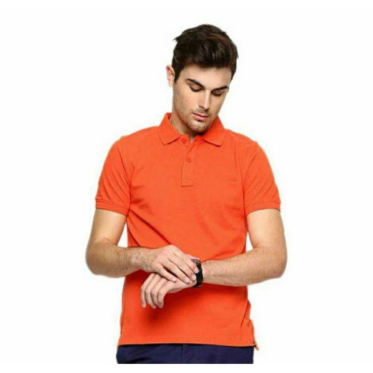 ORANGE Hosvon Kaos Kerah Wangki COTTON 100% Size S-XXL ( PRIA &amp; WANITA )