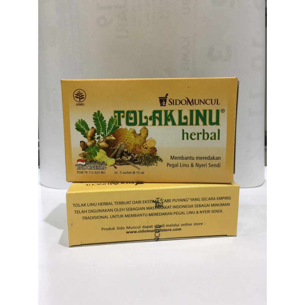 

Tolak Linu Herbal Sido Muncul Original Box isi 5 sachet @15 ml Pegal Linu&Nyeri Sendi [HERBAL SURYA]