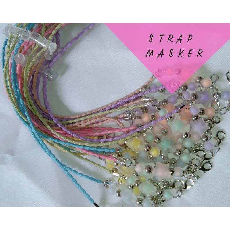 STRAP MASKER TALI SINTESIS BERGELEMBUNG | STRAP MASKER BTS