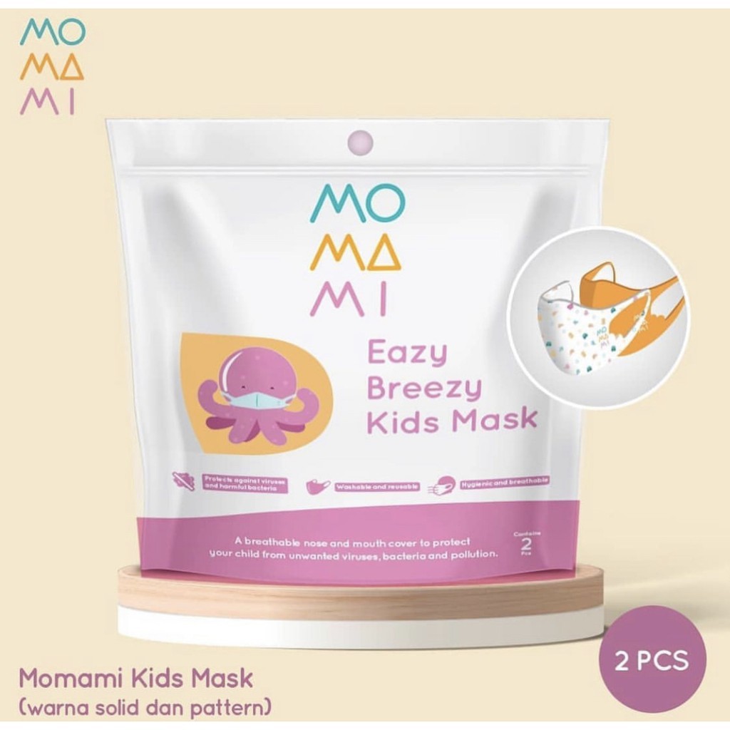 Momami Easy Breezy Kids Mask - Masker Anak (2 Pcs)