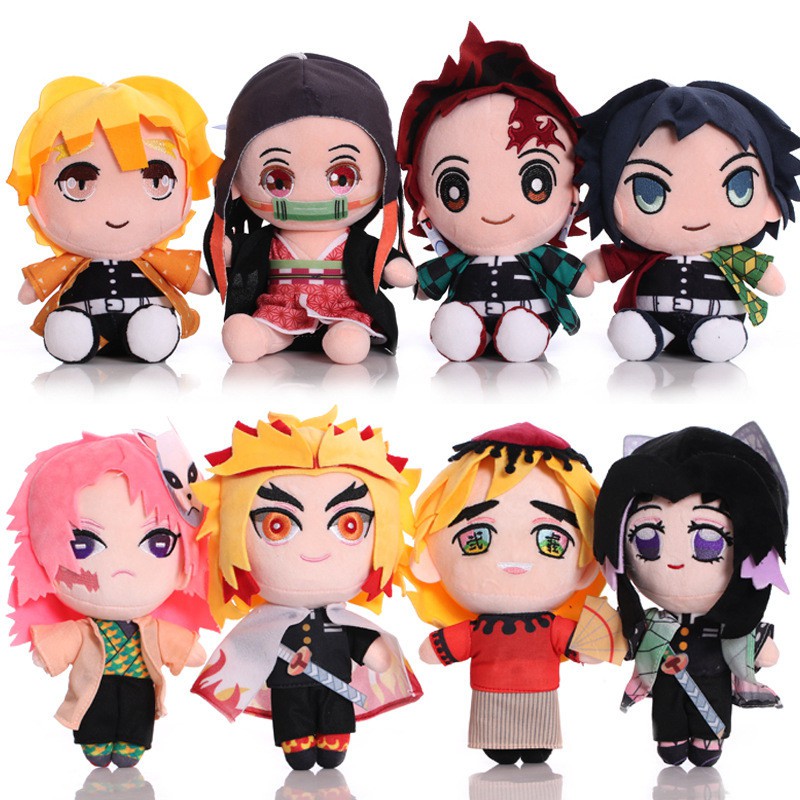 1pc Mainan Boneka Stuffed Plush Demon Slayer Yaiba Kamado Tanjirou Tomioka Douma Sabit 20cm Untuk Hadiah Anak