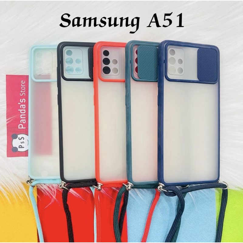 Samsung A51 Softcase dove sliding camera + Tali Laynard [Premium]